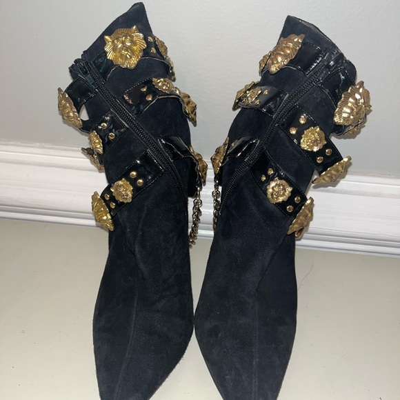 Black and Gold Jeffery Campbell Boots - Picture 1 of 6